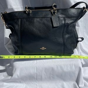 COACH Lenox Satchel In Pebble Leather F59325 Black